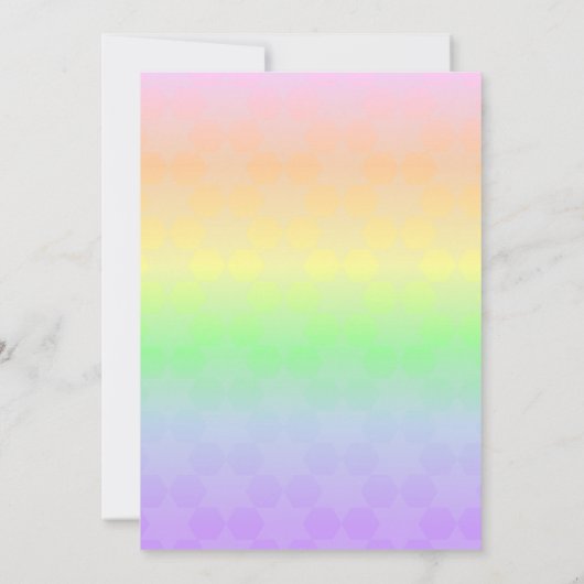 Ster van David Pastel Ombre Bat Mitzvah Kaart (Achterkant)