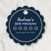 Ster van David Patroon Bar Mitzvah Bedankjes Labels (Voorkant)