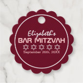 Ster van David-patroon Bat Mitzvah Bedankjes Labels (Voorkant)