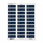Ster van David Pattern Bar Mitzvah Etiket (Full Sheet)