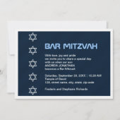Ster van David Pattern Bar Mitzvah Kaart (Voorkant)