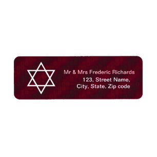 Ster van David Pattern Bat Mitzvah Etiket
