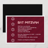Ster van David Pattern Bat Mitzvah Kaart (Voorkant / Achterkant)