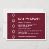 Ster van David Pattern Bat Mitzvah Kaart (Voorkant)