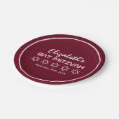 Ster van David Pattern Bat Mitzvah Papieren Bordje (Gekanteld)