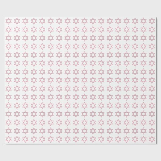 Ster van David Pattern-Pink Cadeaupapier (Vlak)