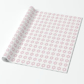 Ster van David Pattern-Pink Cadeaupapier (Uitgerold)