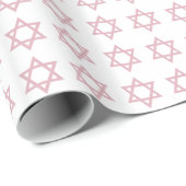 Ster van David Pattern-Pink Cadeaupapier (Rol Hoek)