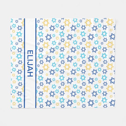 Ster van David Personalized Fleece Blanket (Voorkant (Horizontaal))