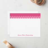 Ster van David Pink Bedankt Notitiekaartje (Voorkant / Achterkant in situ)