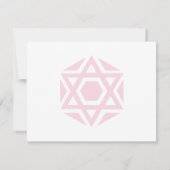 Ster van David Pink Bedankt Notitiekaartje (Achterkant)