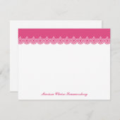 Ster van David Pink Bedankt Notitiekaartje (Voorkant / Achterkant)