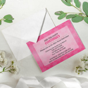 Ster van David Pink Ombre Bat Mitzvah After Party Kaart