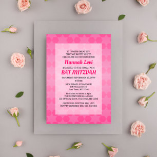 Ster van David Pink Ombre Bat Mitzvah Kaart