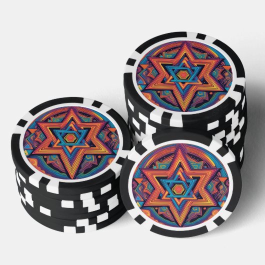 Ster van David Poker Chips (Opstapeling)