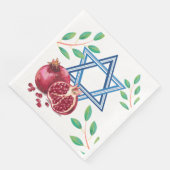 Ster van David Pomegranate Leaves Jewish Servet (Hoek)