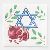 Ster van David Pomegranate Leaves Jewish Servet (Voorkant)