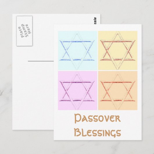 Ster van David pop art Briefkaart (Voorkant / Achterkant)