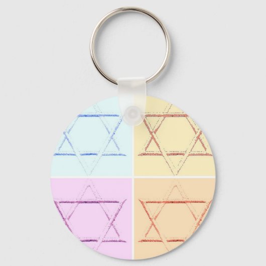 Ster van David pop art Sleutelhanger (Voorkant)