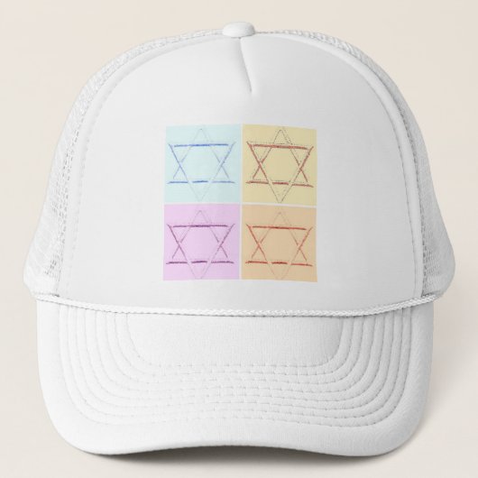 Ster van David pop art Trucker Pet (Voorkant)