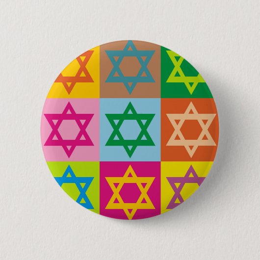 Ster van David Ronde Button 5,7 Cm (Voorkant)