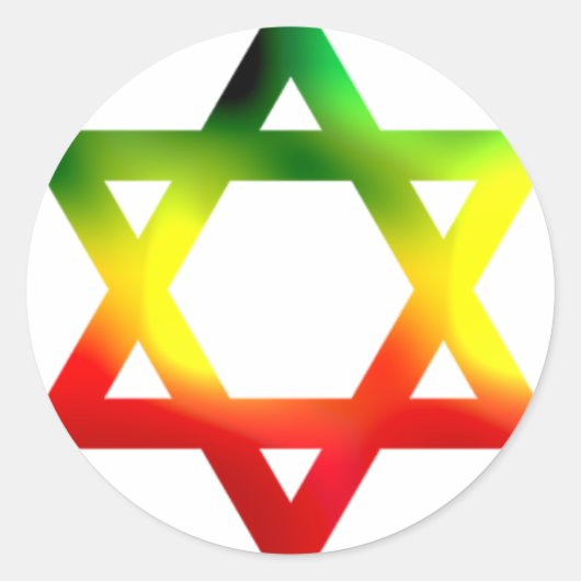 Ster van David Ronde Sticker (Voorkant)
