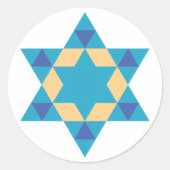 ster van David Ronde Sticker (Voorkant)