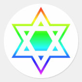 Ster van David Ronde Sticker (Voorkant)