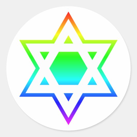 Ster van David Ronde Sticker (Voorkant)