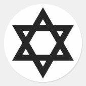 Ster van David Ronde Sticker (Voorkant)