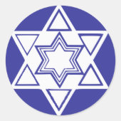 ster van David Ronde Sticker (Voorkant)