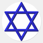 Ster van David Ronde Sticker (Voorkant)