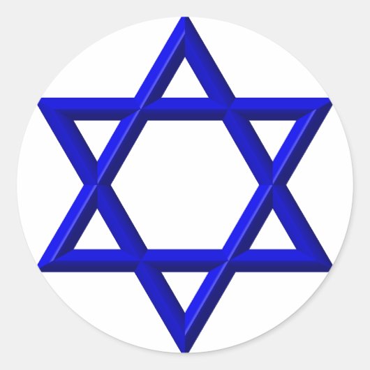 Ster van David Ronde Sticker (Voorkant)