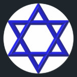 Ster van David Ronde Sticker<br><div class="desc">Ster van David - Beschikbaar in Blauw of Goud. U kunt uw eigen woorden,  afbeeldingen toevoegen en/of de achtergrondkleur wijzigen met de geweldige aanpassingsgereedschappen van Zazzle. Dit afbeelding is ook beschikbaar op tientallen andere producten.</div>