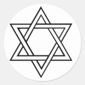 Ster van David Ronde Sticker (Voorkant)