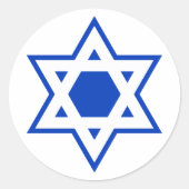 Ster van David Ronde Sticker (Voorkant)