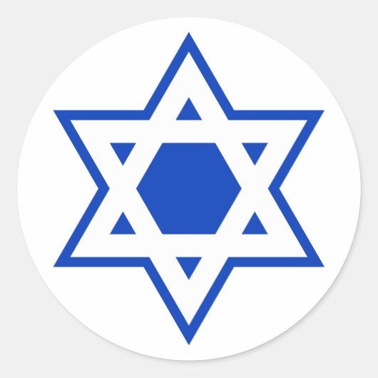 Ster van David Ronde Sticker (Voorkant)