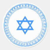 Ster van David Ronde Sticker (Voorkant)