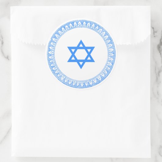 Ster van David Ronde Sticker (Tas)
