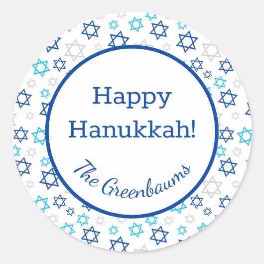 Ster van David Ronde Sticker (Voorkant)