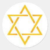 Ster van David Ronde Sticker (Voorkant)