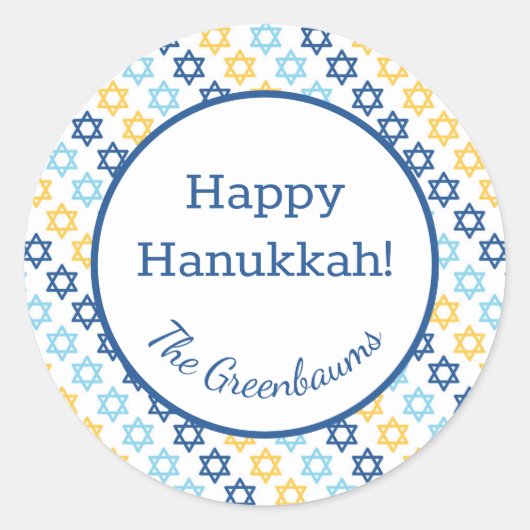 Ster van David Ronde Sticker (Voorkant)