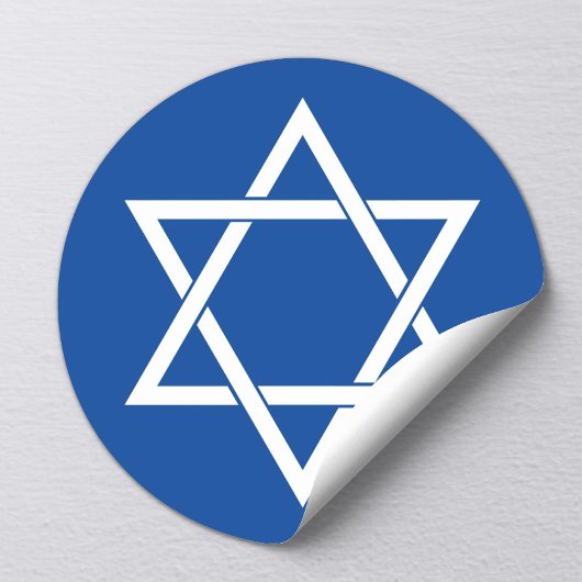 Ster van David Royal Blue Religious Symbol Ronde Sticker