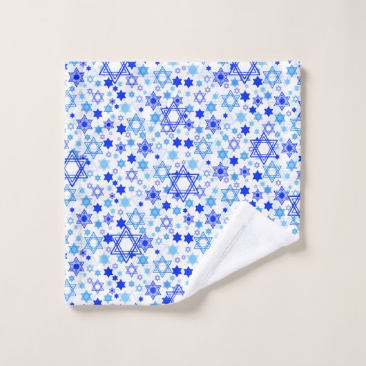 Ster van David Shades van Blue Random Pattern Bad Handdoek (Wasdoekje)