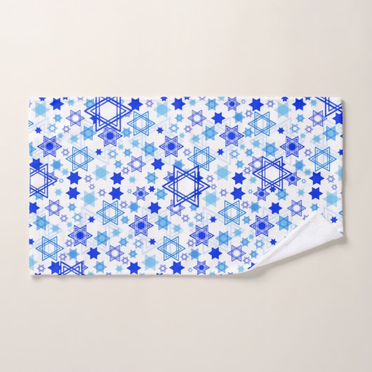 Ster van David Shades van Blue Random Pattern Bad Handdoek (Handdoek)