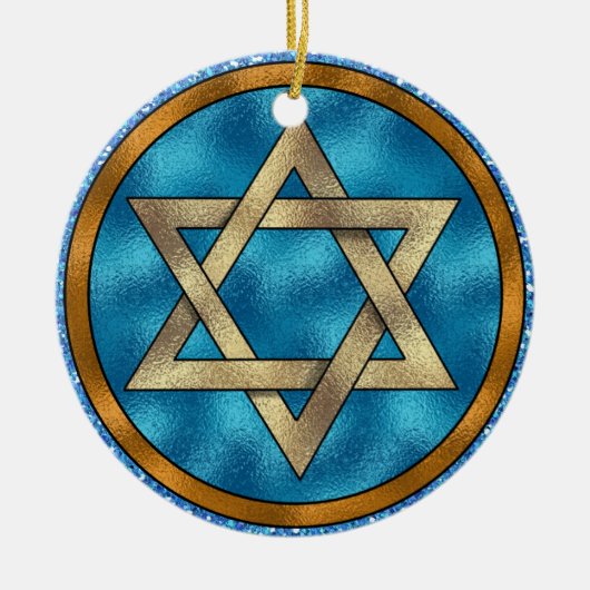 Ster van David - Shalom - SRF Keramisch Ornament (Voorkant)