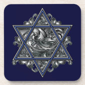 Ster van David Silver Bier Onderzetter (Voorkant)