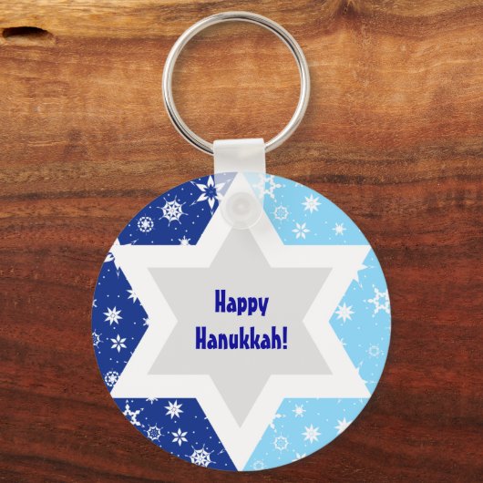 Ster van David Snowflake Sleutelhanger (Voorkant)