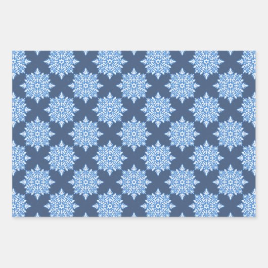 Ster van David Snowflakes Chanoeka Set Inpakpapier Vel (Voorkant 3)