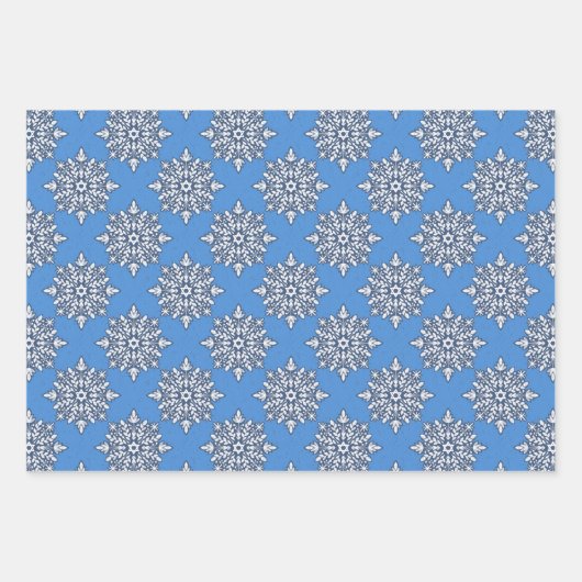 Ster van David Snowflakes Chanoeka Set Inpakpapier Vel (Voorkant 2)